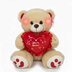 (See Video) Musical Unbranded Plush Teddy Bear w/ Red Heart Valentines Gift 2026